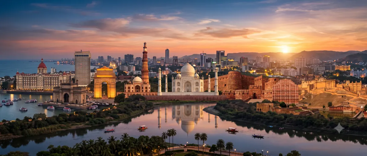 India landmarks collage used as a visual of home